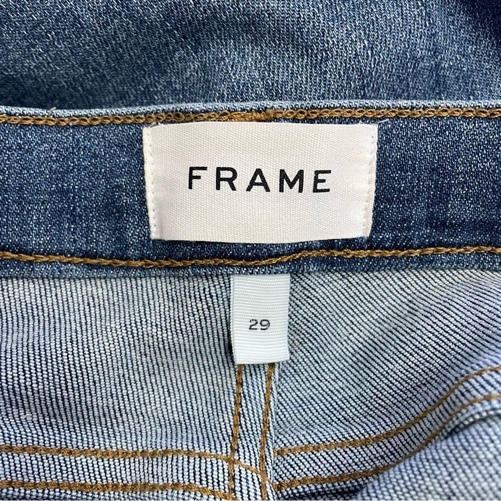 Frame Denim Le High Straight Cropped Jeans in Bestia Medium Wash Women’s Size 29 - Picture 8 of 12